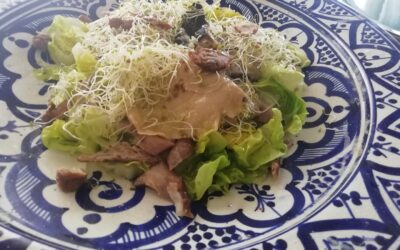 Ensalada de setas en escabeche y brotes