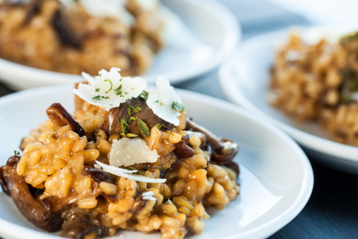 Risotto de setas con queso
